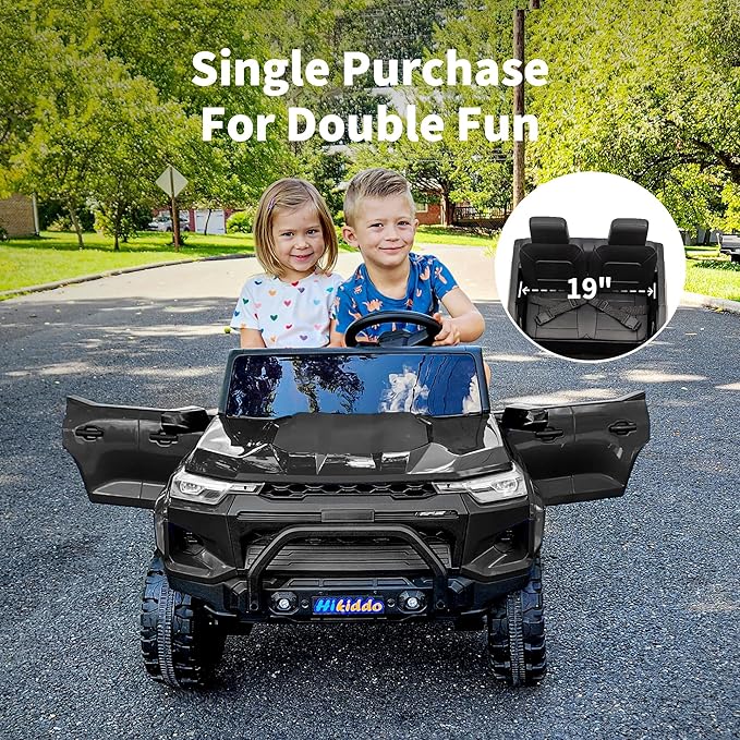 24V 2 Seater Ride on Toy for Big Kids, Electric SUV Kids Car to Drive w/Parent Remote, 2WD/4WD Switchable - Black