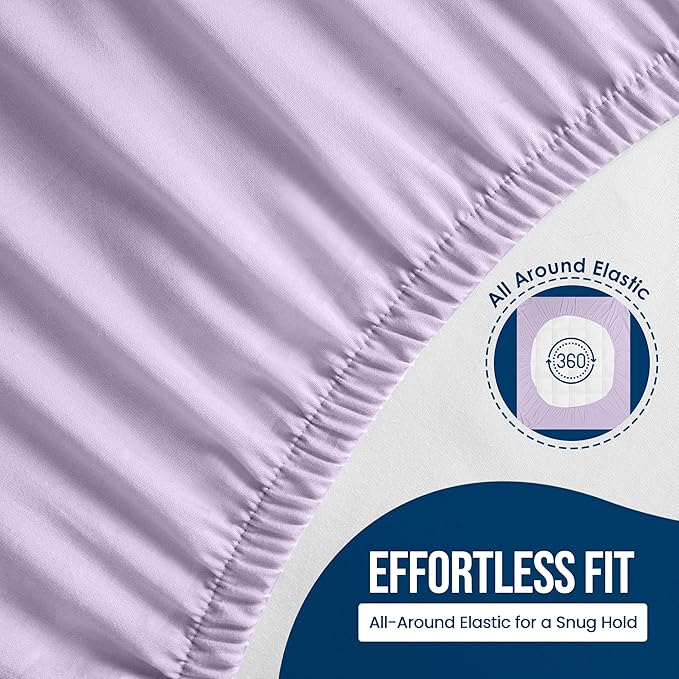 Utopia Bedding Waterproof Mattress Protector Queen Size, Premium Terry Mattress Cover 200 GSM, Breathable, Fitted Style with Stretchable Pockets (Lavender)