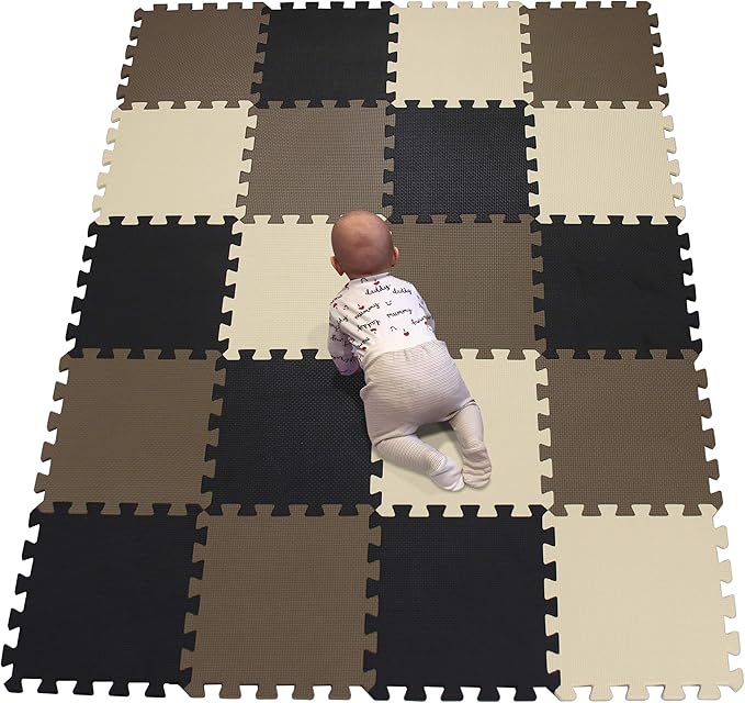 YIMINYUER® 20 Tiles (30cm×30cm×1cm Each Tile) Baby Soft Puzzle Play Mats, Kids Thick EVA Foam Floor, Toddlers & Children's Soft Interlocking Mat R04R06R10G301020