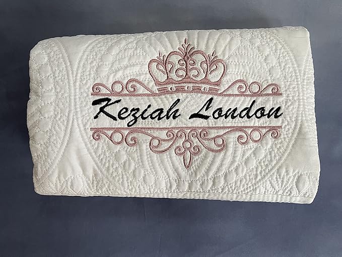 Personalized Baby Blanket Baby Quilt Monogrammed Blankets for Boys and Girls Embroidered Baby Gifts Princess Crown