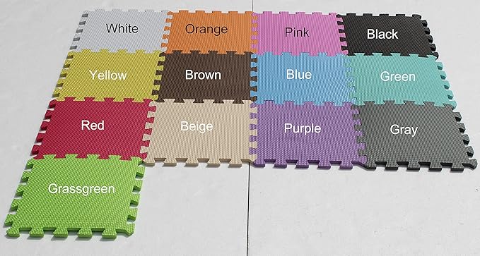 YIMINYUER® 20 Tiles (30cm×30cm×1cm Each Tile) Baby Soft Puzzle Play Mats, Kids Thick EVA Foam Floor, Toddlers & Children's Soft Interlocking Mat R12G301020