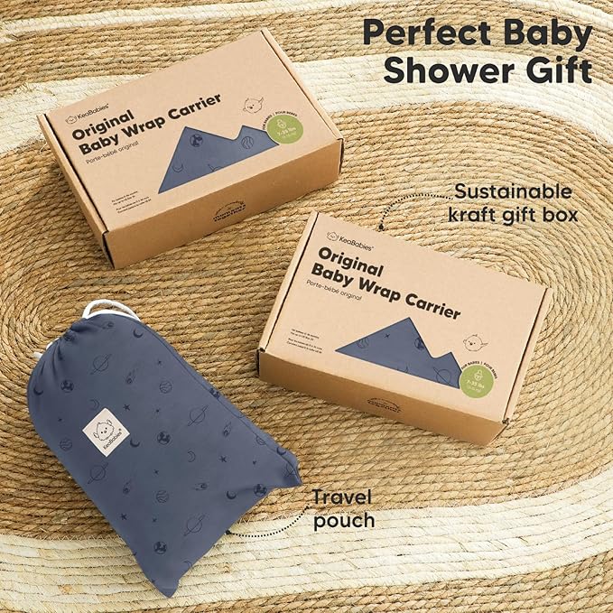 KeaBabies Baby Wrap Carrier - All in 1 Original Baby Carrier Newborn to Toddler Sling, Easy to Wear, Hands Free Bonding, Lightweight, Breathable Infant Wraps (Planets)