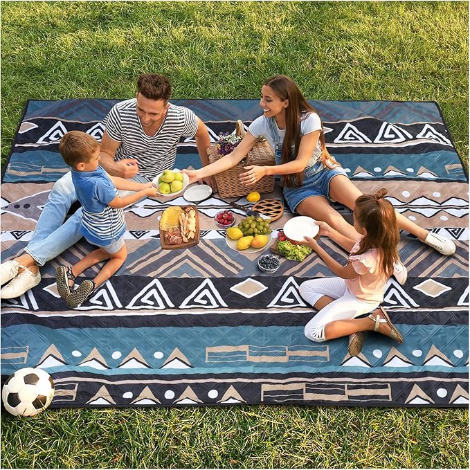 Genovega Waterproof Picnic Blanket Outdoor Camping Beach Mat Extra Large Foldable Car Essential Roadtrip Gadget Rv Accessories Glamping Tent Gear Must Haves Hiking Stuff Backpacking Necessities Gift