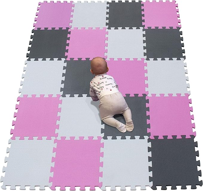 YIMINYUER® 20 Tiles (30cm×30cm×1cm Each Tile) Baby Soft Puzzle Play Mats, Kids Thick EVA Foam Floor, Toddlers & Children's Soft Interlocking Mat R01R03R12G301020