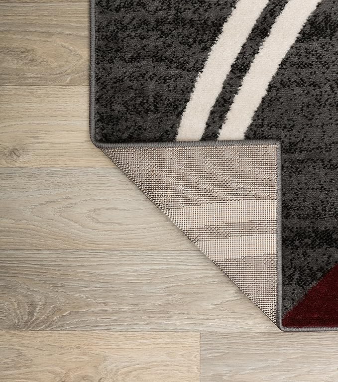 Rugshop Modern Wavy Circles Design Area Rug 5' 3" x 7' 3" Red
