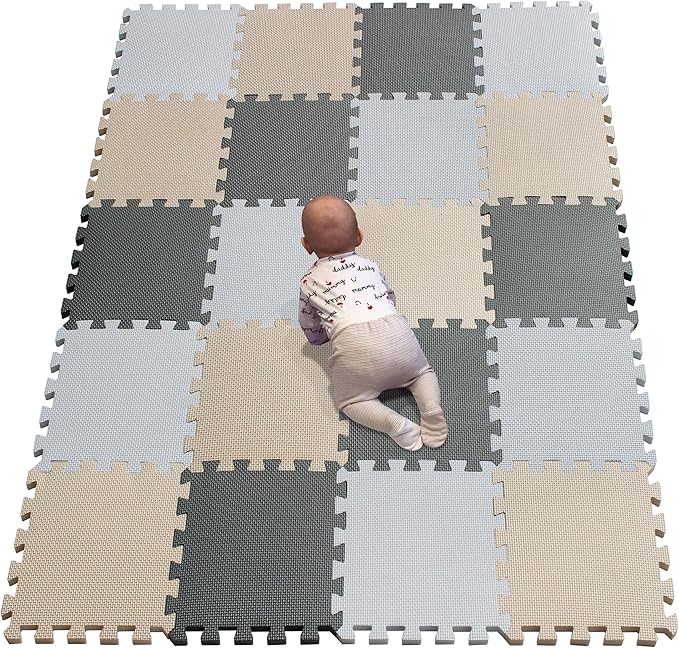 YIMINYUER® 20 Tiles (30cm×30cm×1cm Each Tile) Baby Soft Puzzle Play Mats, Kids Thick EVA Foam Floor, Toddlers & Children's Soft Interlocking Mat R01R10R12G301020