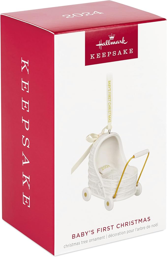 Hallmark Keepsake Christmas Ornament 2024, Baby's First Christmas Pram, Porcelain, Baby Gift