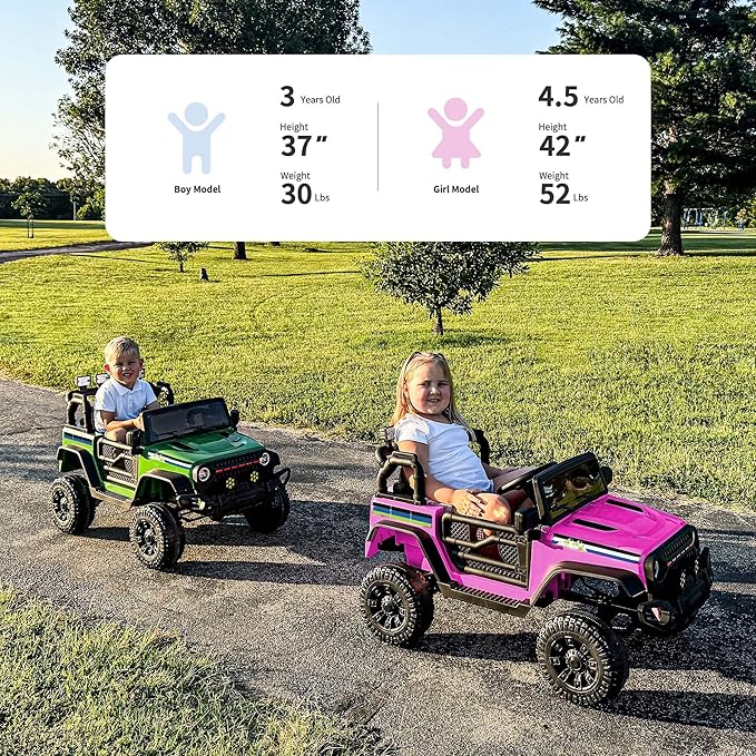 24V Kids Ride on Car, Kids Electric Vehicles Car Ride on Toy Truck for Toddlers w/Remote Control, 400W Motor - Pink