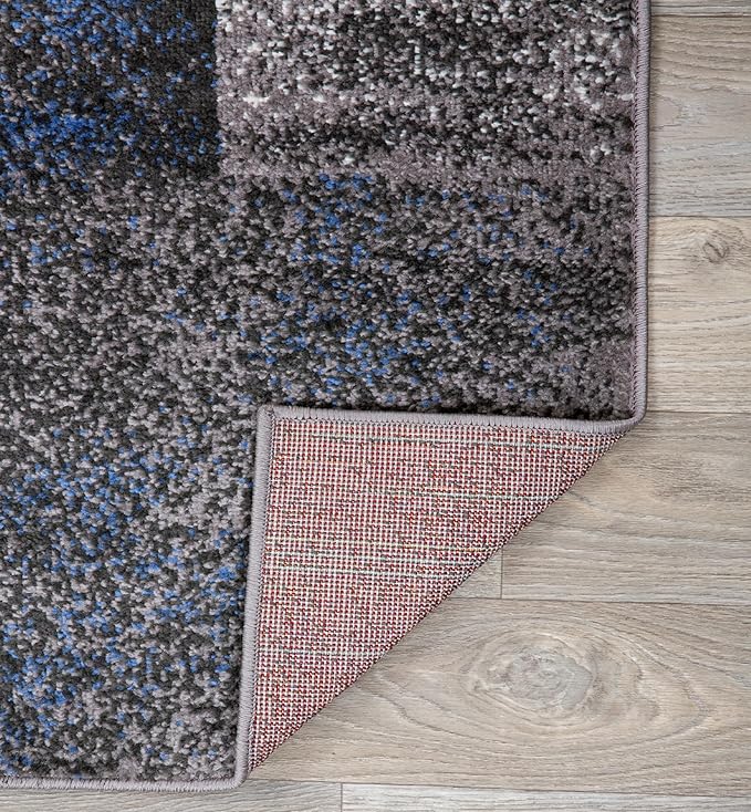 Rugshop Modern Distressed Boxes Area Rug 7' 10" x 10' Blue