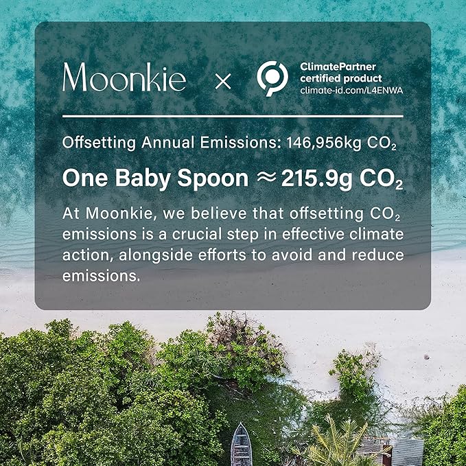 Moonkie Silicone Baby Spoons Set of 4, Two Sizes Feeding Spoon for First Stage 4+ Months, Baby Utensils with Case, Toddler Led Weaning Spoons, Bendable, Chewproof & Boil-proof